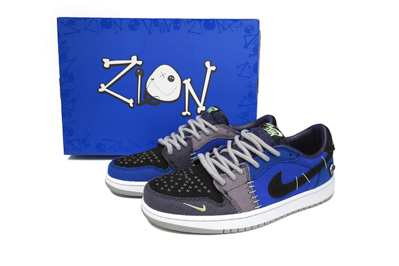 【AA1XH】低蓝娃娃 乔丹1代低帮 DZ7292-420 Zion Williamson x Air Jordan 1 Low OG “Voodoo”