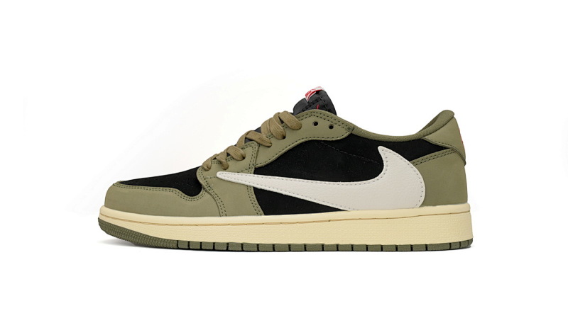 【AA1XH】7.0绿倒勾 乔丹1代低帮 DM7866-002 Travis Scott x Air Jordan 1 Low OG "Black Olive"