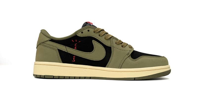 【AA1XH】7.0绿倒勾 乔丹1代低帮 DM7866-002 Travis Scott x Air Jordan 1 Low OG "Black Olive"