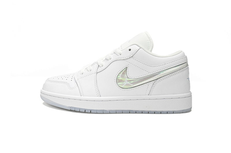 【AG1AQ】冰雪奇缘 乔丹1代低帮 FQ9112-100 Air Jordan 1 Low GS Glitter Swoosh