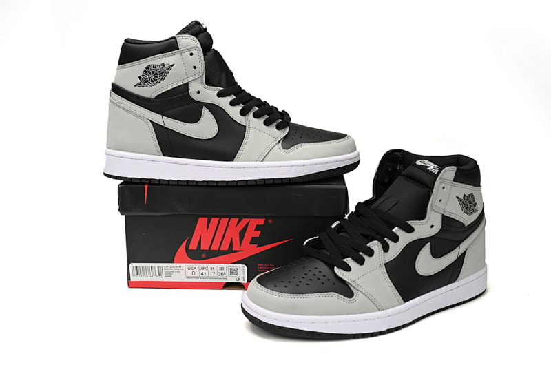 【BA7XH】2.0影子  东莞版乔丹1代篮球鞋 555088-035 Air Jordan 1 Shadow 2.0 Black Light Smoke Grey