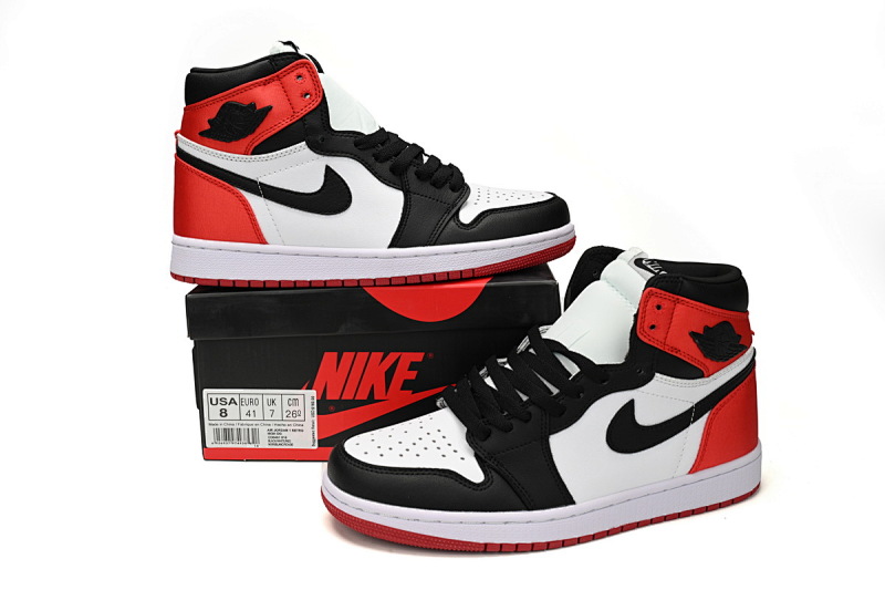 【BA7XH】黑脚趾丝绸 东莞版乔丹1代篮球运动鞋 CD0461-016    Air Jordan 1 WMNS “Satin Black Toe”