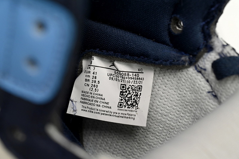【BA7XH】黑曜石 东莞版乔丹1代555088-140 Air Jordan 1 Retro High OG “Obsidian University Blue”