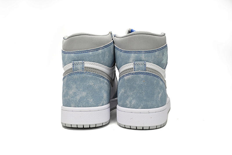 【BA7XH】水洗白蓝 东莞版乔丹1代篮球运动鞋 555088-402 Air Jordan 1 High OG GS Wash North Carolan