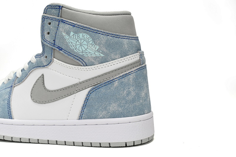 【BA7XH】水洗白蓝 东莞版乔丹1代篮球运动鞋 555088-402 Air Jordan 1 High OG GS Wash North Carolan