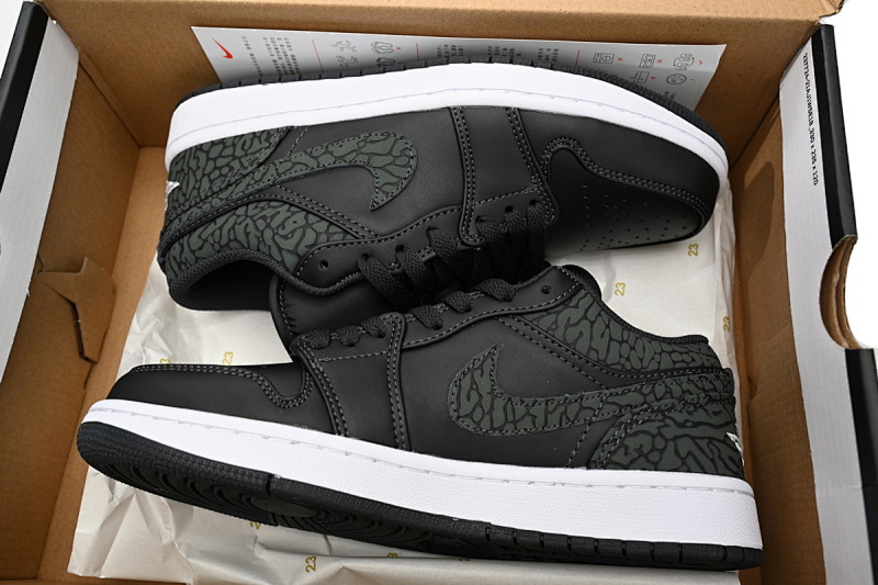【AG1AQ】黑豹纹 乔丹1代低帮 FB9907-001 Air Jordan 1 Low "Black Elephant"