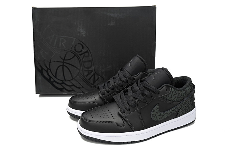 【AG1AQ】黑豹纹 乔丹1代低帮 FB9907-001 Air Jordan 1 Low "Black Elephant"