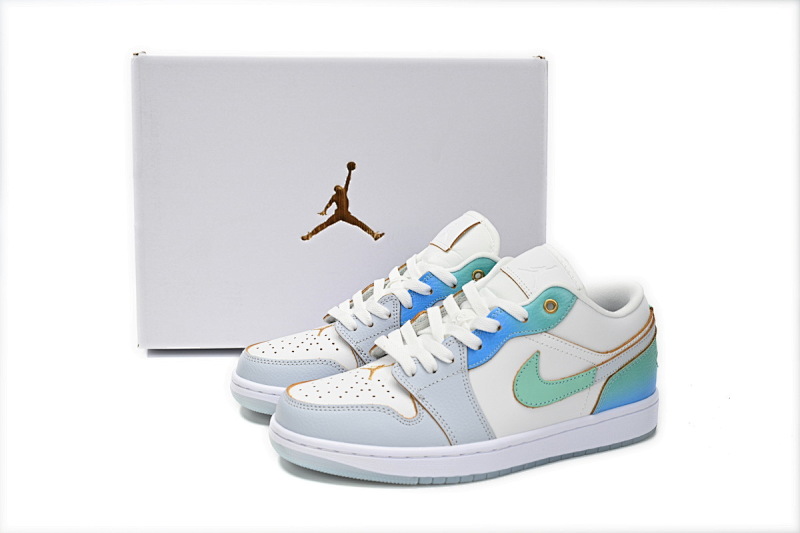 【AG1AQ】白蓝绿 乔丹1代低帮 FN8899-131 Nike Wmns Air Jordan 1 Low SE “Emerald Rise”