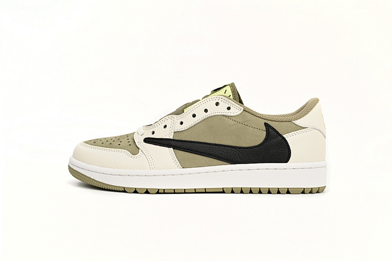 【DA7OG】高尔夫 OG版乔丹1代 FZ3124-200 Travis Scott x Air Jordan 1 Low Black, White, Green