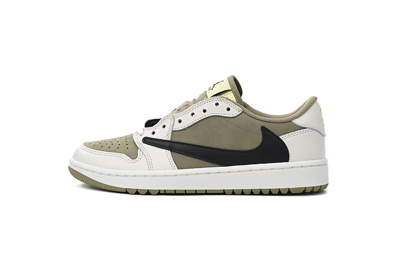 【DA7OG】高尔夫 OG版乔丹1代 FZ3124-200 Travis Scott x Air Jordan 1 Low Black, White, Green
