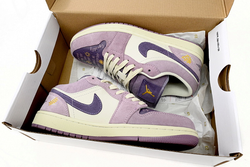 【AA1AQ】复古紫 乔丹1代低帮 DR8057-500 Air Jordan 1 Low “International Women's Day”Retro purple