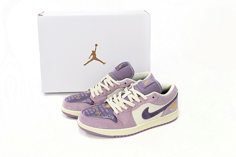 【AA1AQ】复古紫 乔丹1代低帮 DR8057-500 Air Jordan 1 Low “International Women's Day”Retro purple