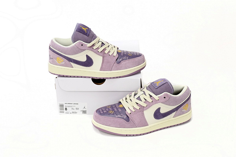 【AA1AQ】复古紫 乔丹1代低帮 DR8057-500 Air Jordan 1 Low “International Women's Day”Retro purple
