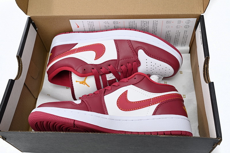 【AA1AQ】大学红 乔丹1代低帮 553560-607 Air Jordan 1 Low Whiter'Red