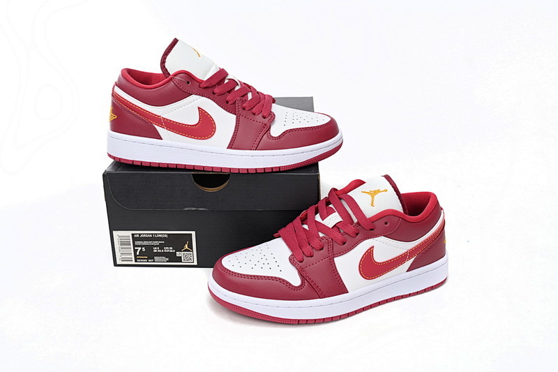 【AA1AQ】大学红 乔丹1代低帮 553560-607 Air Jordan 1 Low Whiter'Red
