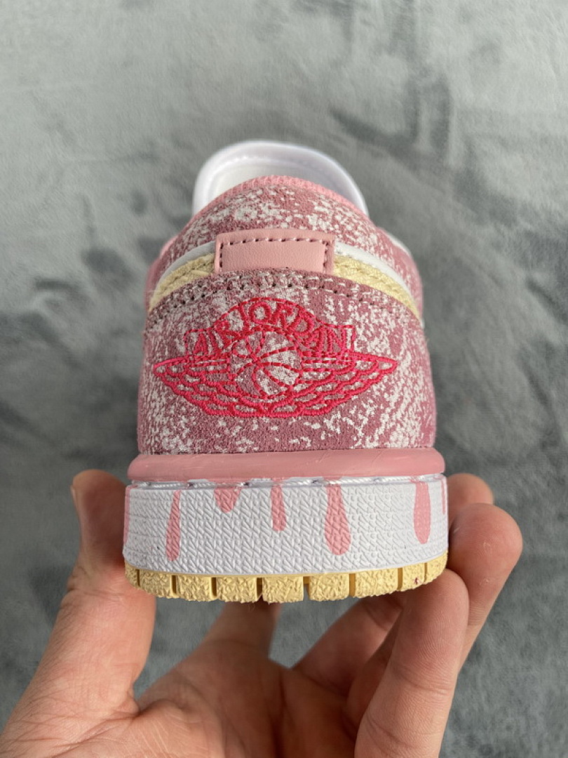 【AA1AQ】冰淇淋 乔丹1代低帮 CW7104-601 Air Jordan 1 Low SE GS Paint Drip