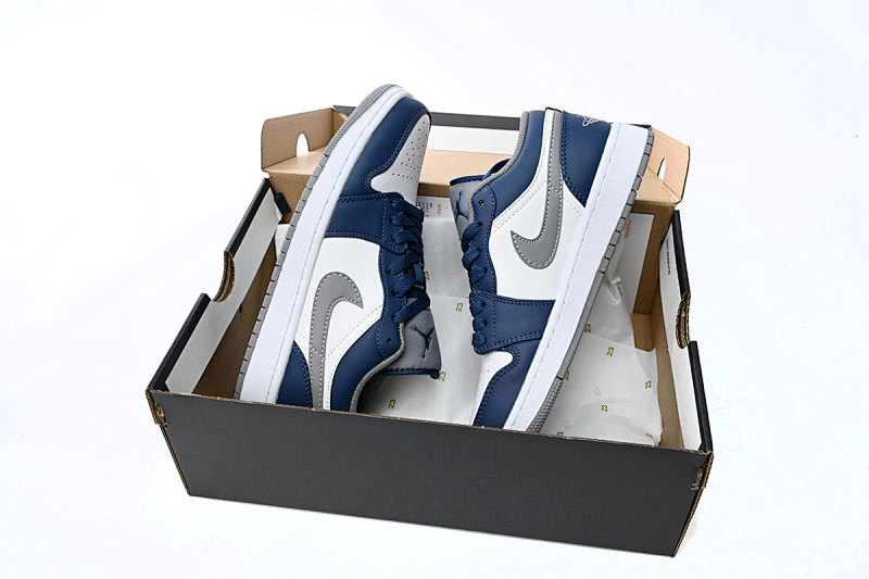 【AA1AQ】白蓝灰 乔丹1代低帮 553558-412 Air Jordan 1 Low White Blue