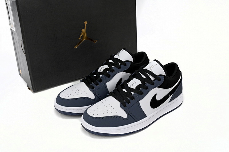 【AA1AQ】白蓝黑勾 乔丹1代低帮 309192-101 Air Jordan 1 Low White Blue