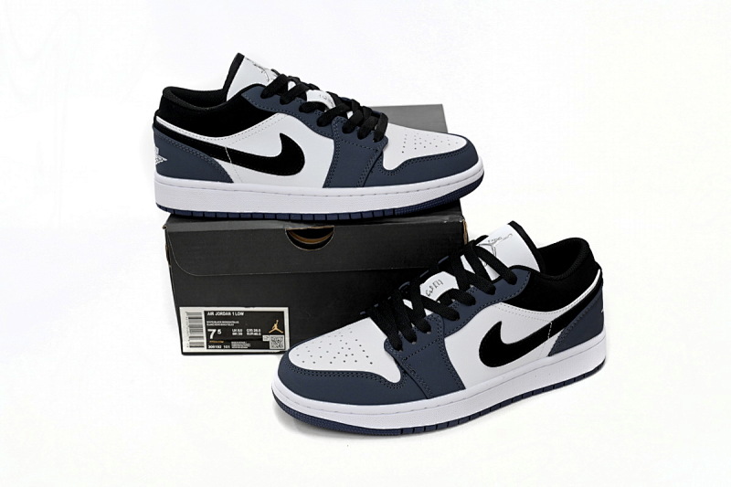 【AA1AQ】白蓝黑勾 乔丹1代低帮 309192-101 Air Jordan 1 Low White Blue