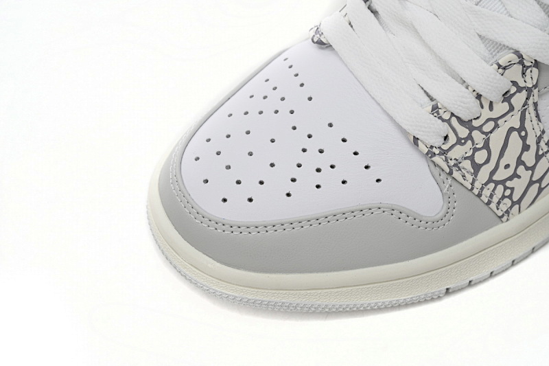【AA1AQ】白灰爆裂纹 乔丹1代低帮 DH4269-100 Air Jordan 1 Low PRM Elephant Print