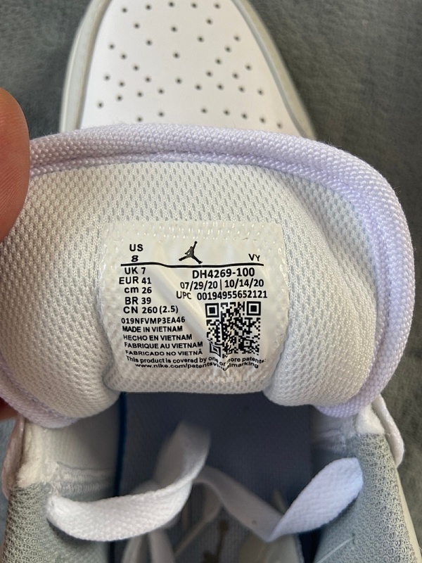 【AA1AQ】白灰爆裂纹 乔丹1代低帮 DH4269-100 Air Jordan 1 Low PRM Elephant Print