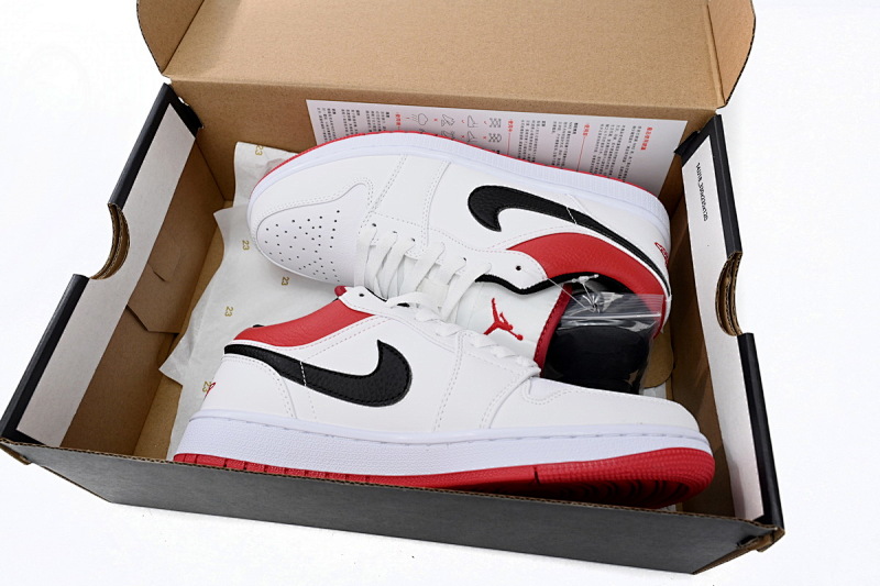 【AA1AQ】白红芝加哥 乔丹1代低帮 553558-118 Air Jordan aj1 Low White Red Chicago