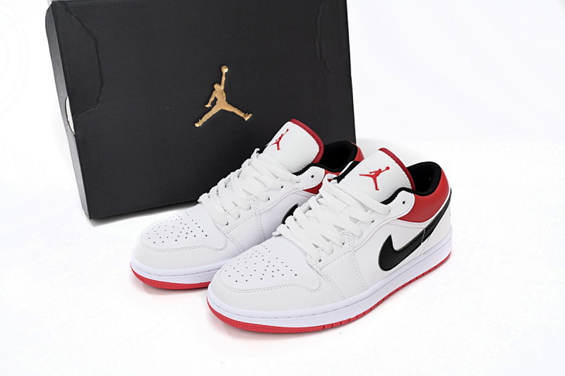 【AA1AQ】白红芝加哥 乔丹1代低帮 553558-118 Air Jordan aj1 Low White Red Chicago