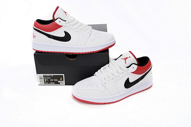 【AA1AQ】白红芝加哥 乔丹1代低帮 553558-118 Air Jordan aj1 Low White Red Chicago