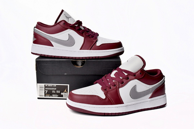 【AA1AQ】白红 乔丹1代低帮 553558-615 Air Jordan 1 Low “Bordeaux”