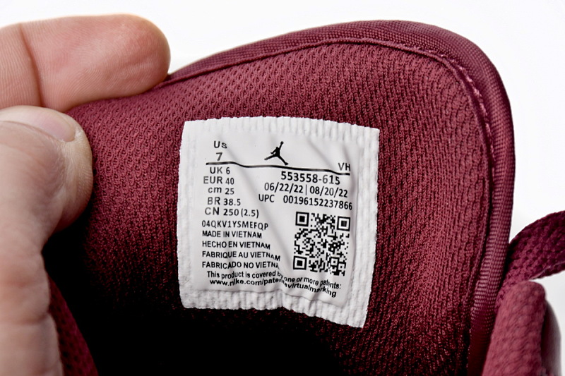 【AA1AQ】白红 乔丹1代低帮 553558-615 Air Jordan 1 Low “Bordeaux”