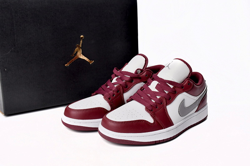 【AA1AQ】白红 乔丹1代低帮 553558-615 Air Jordan 1 Low “Bordeaux”