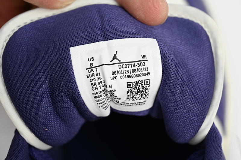 【AG1AQ】 帆白紫 乔丹1代低帮 DC0774-502 Travis Scott x Air Jordan 1 Low Sail White Purple