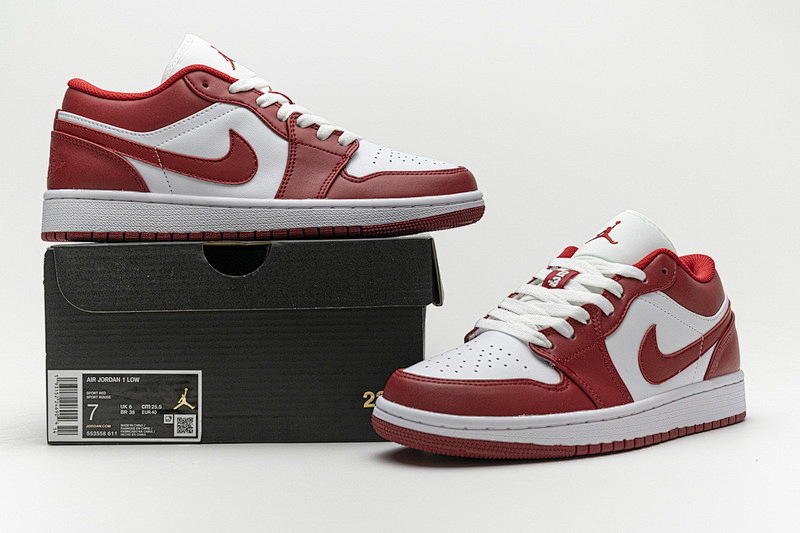 【AG1AQ】大红 乔丹1代低帮 553558-611 Air Jordan 1 Low Sport Red
