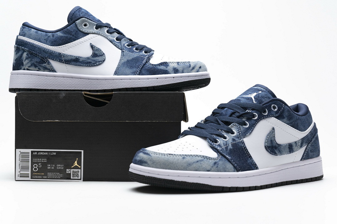【AA1XH】扎染 乔丹1代低帮 CZ8455-100 Air Jordan 1 Low“Washed Denim”