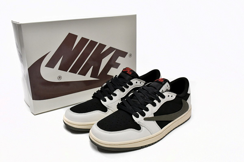【AA1XH】黑绿倒钩 乔丹1代低帮 DZ4137-106 Travis Scott x Air Jordan 1 Low OG Olive