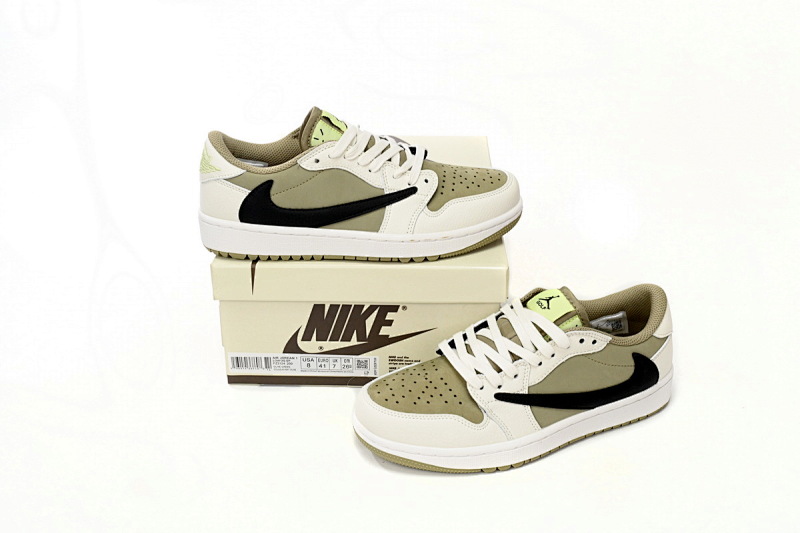 【AA1XH】高尔夫棕白 乔丹1代低帮 FZ3124-200 Travis Scott x Air Jordan 1 Low Golf “Olive”