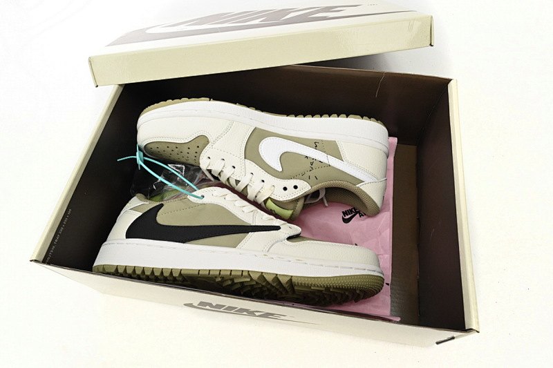 【AA1XH】高尔夫棕白 乔丹1代低帮 FZ3124-200 Travis Scott x Air Jordan 1 Low Golf “Olive”