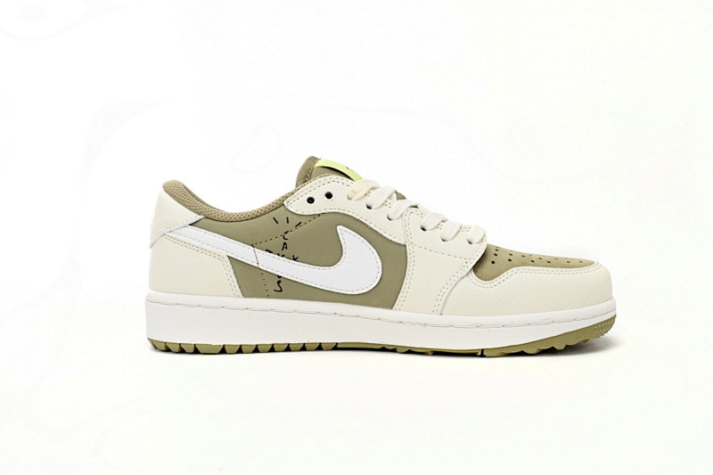 【AA1XH】高尔夫棕白 乔丹1代低帮 FZ3124-200 Travis Scott x Air Jordan 1 Low Golf “Olive”