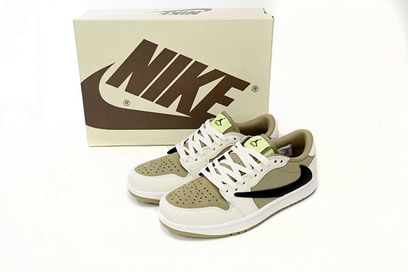 【AA1XH】高尔夫棕白 乔丹1代低帮 FZ3124-200 Travis Scott x Air Jordan 1 Low Golf “Olive”