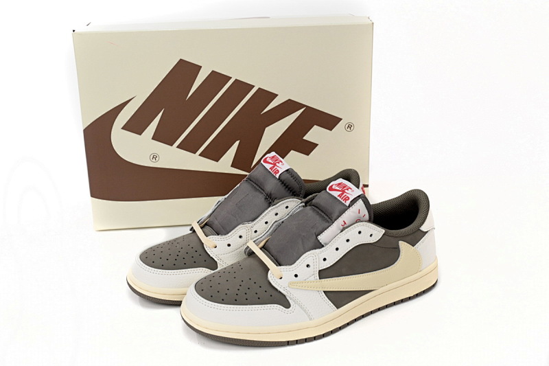 【AA1XH】白棕倒钩 乔丹1代低帮 DM7866-162 Travis Scott x Air Jordan 1 Low Reverse Mocha
