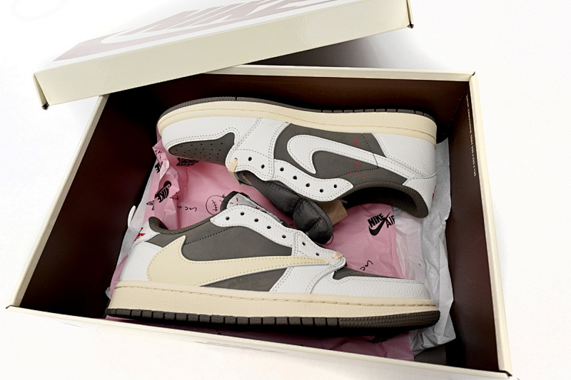 【AA1XH】白棕倒钩 乔丹1代低帮 DM7866-162 Travis Scott x Air Jordan 1 Low Reverse Mocha