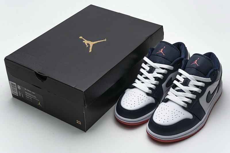 【AA1AQ】午夜蓝 乔丹1代低帮 553558-481 Air Jordan 1 Low Obsidian Ember Glow