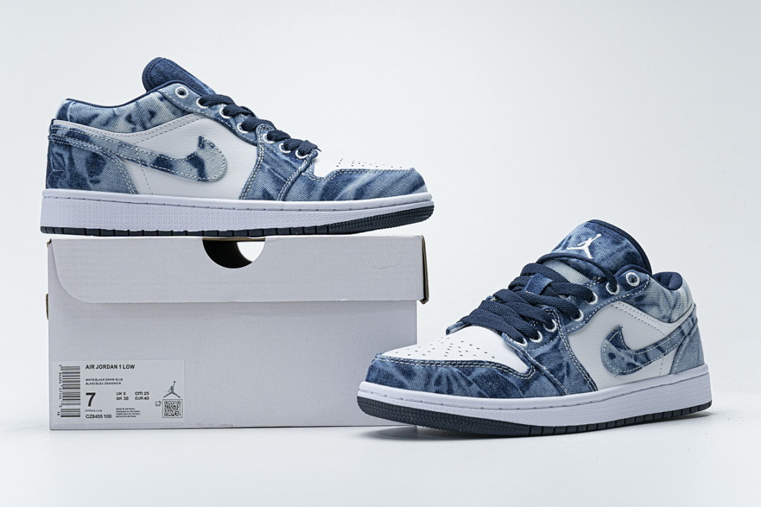 【AA1AQ】水洗布 乔丹1代低帮 CZ8455-100 Air Jordan 1 Low SE Washed Denim