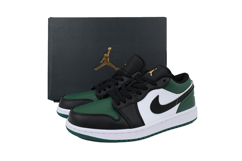 【AA1AQ】绿白黑 乔丹1代低帮 553558-371 Air Jordan 1 Low Green Toe