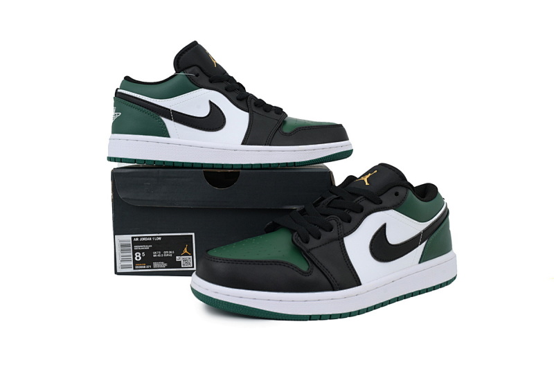 【AA1AQ】绿白黑 乔丹1代低帮 553558-371 Air Jordan 1 Low Green Toe