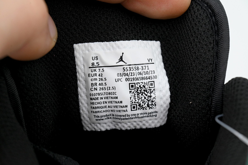 【AA1AQ】绿白黑 乔丹1代低帮 553558-371 Air Jordan 1 Low Green Toe