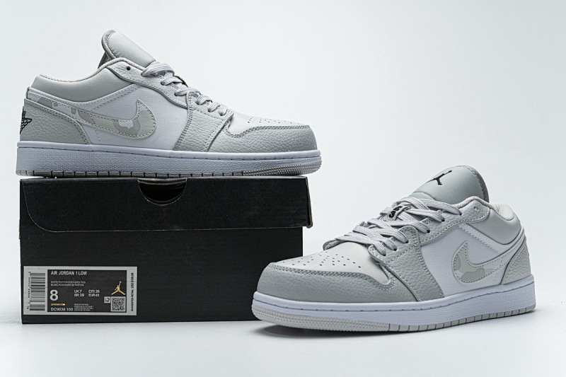 【AA1AQ】灰豹纹 乔丹1代低帮 DC9036-100 Air Jordan 1 Low White Camo