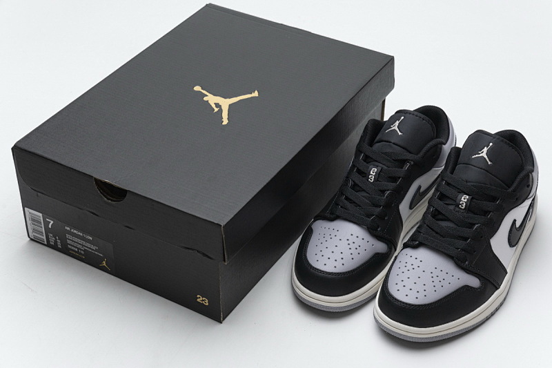 【AA1AQ】灰白黑 乔丹1代低帮 553558-110 Air Jordan 1 Low Shadow