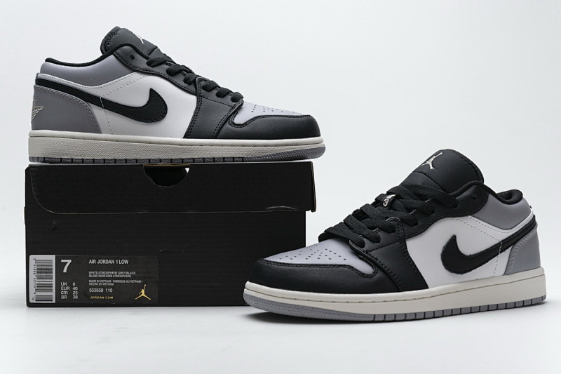 【AA1AQ】灰白黑 乔丹1代低帮 553558-110 Air Jordan 1 Low Shadow