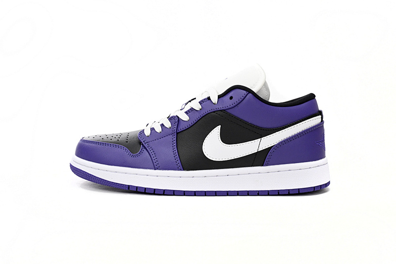 【AA1AQ】黑紫拼接 乔丹1代低帮 553558-501 Air Jordan 1 Low Black Purple Splice
